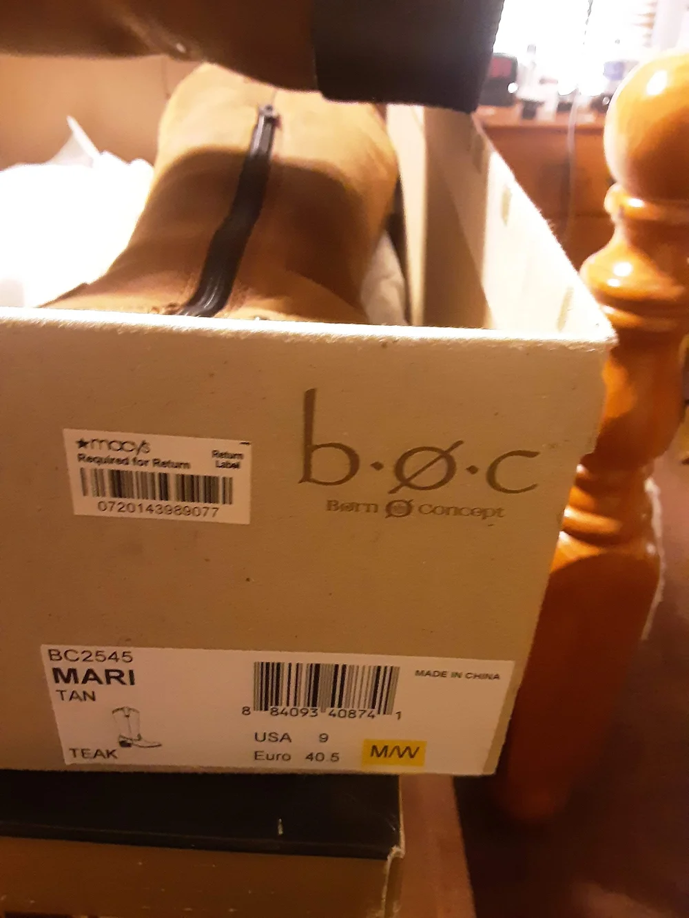 b.o.c. Tan Brown Studded Mid-Calf Leather Boots